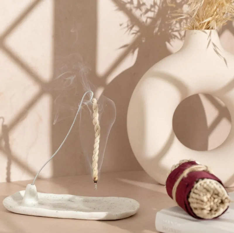 Ceramic rope incense burner
